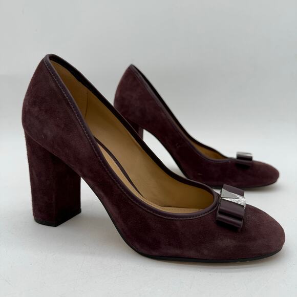 Michael Michael Kors Caroline Purple Suede Block Heel Pumps Women’s Size 7 - Picture 3 of 8